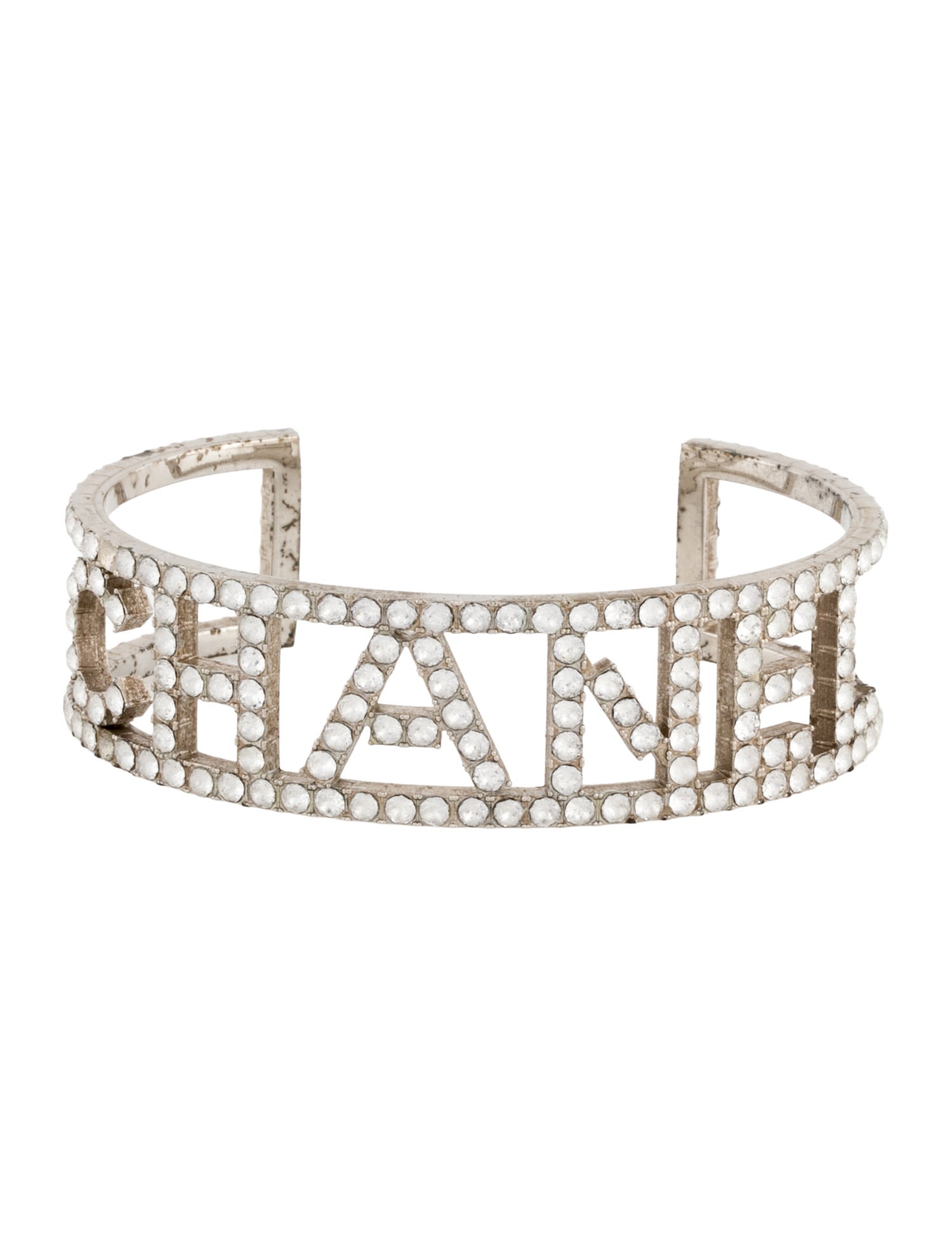 Chanel Strass 'CHANEL' Cuff Bracelet