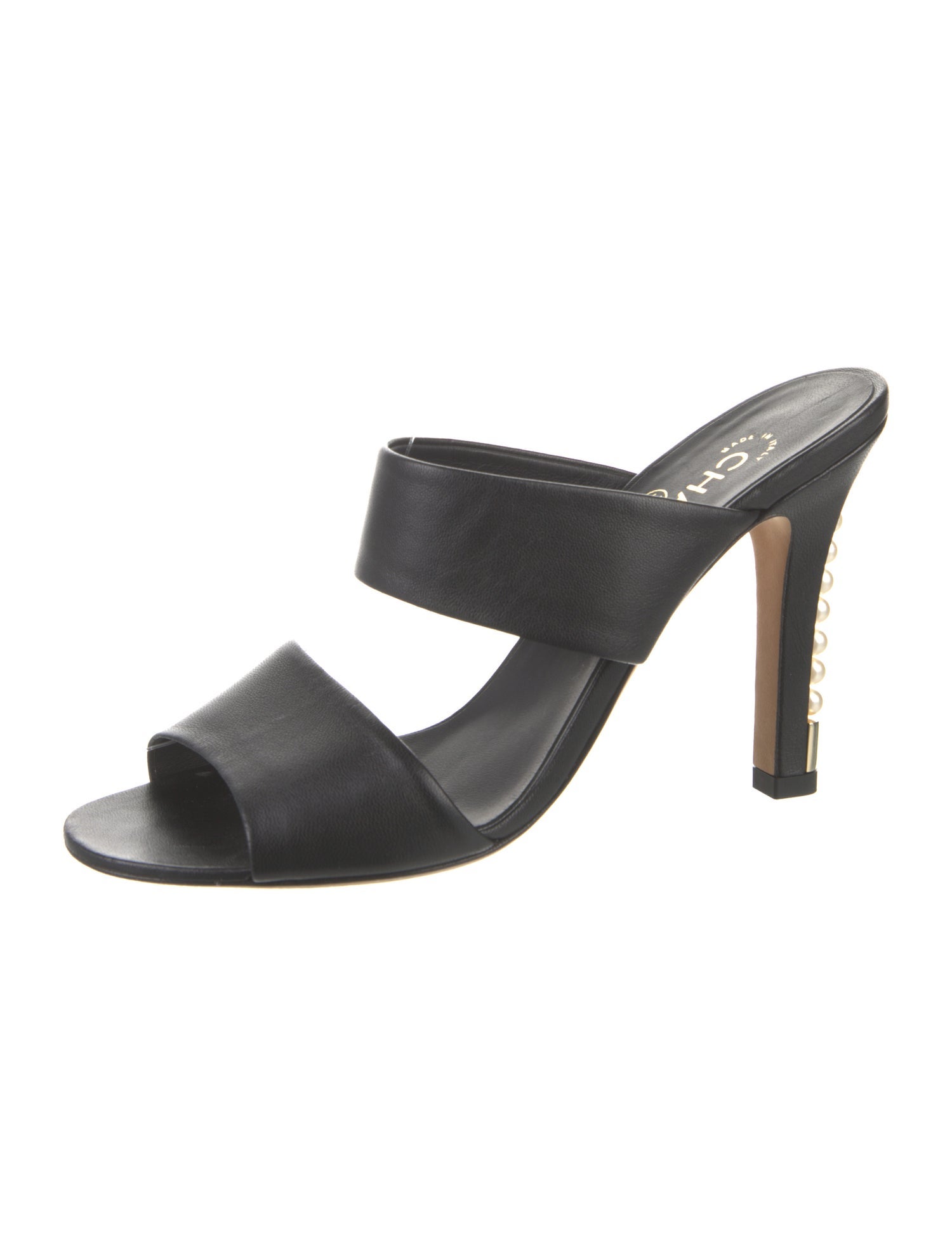 Chanel Interlocking CC Logo Lambskin Mules