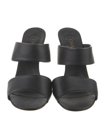 Chanel Interlocking CC Logo Lambskin Mules