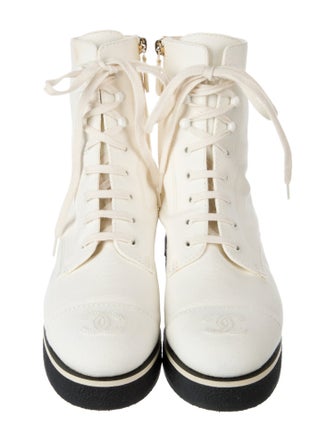 Chanel 2021 Interlocking CC Logo Combat Boots