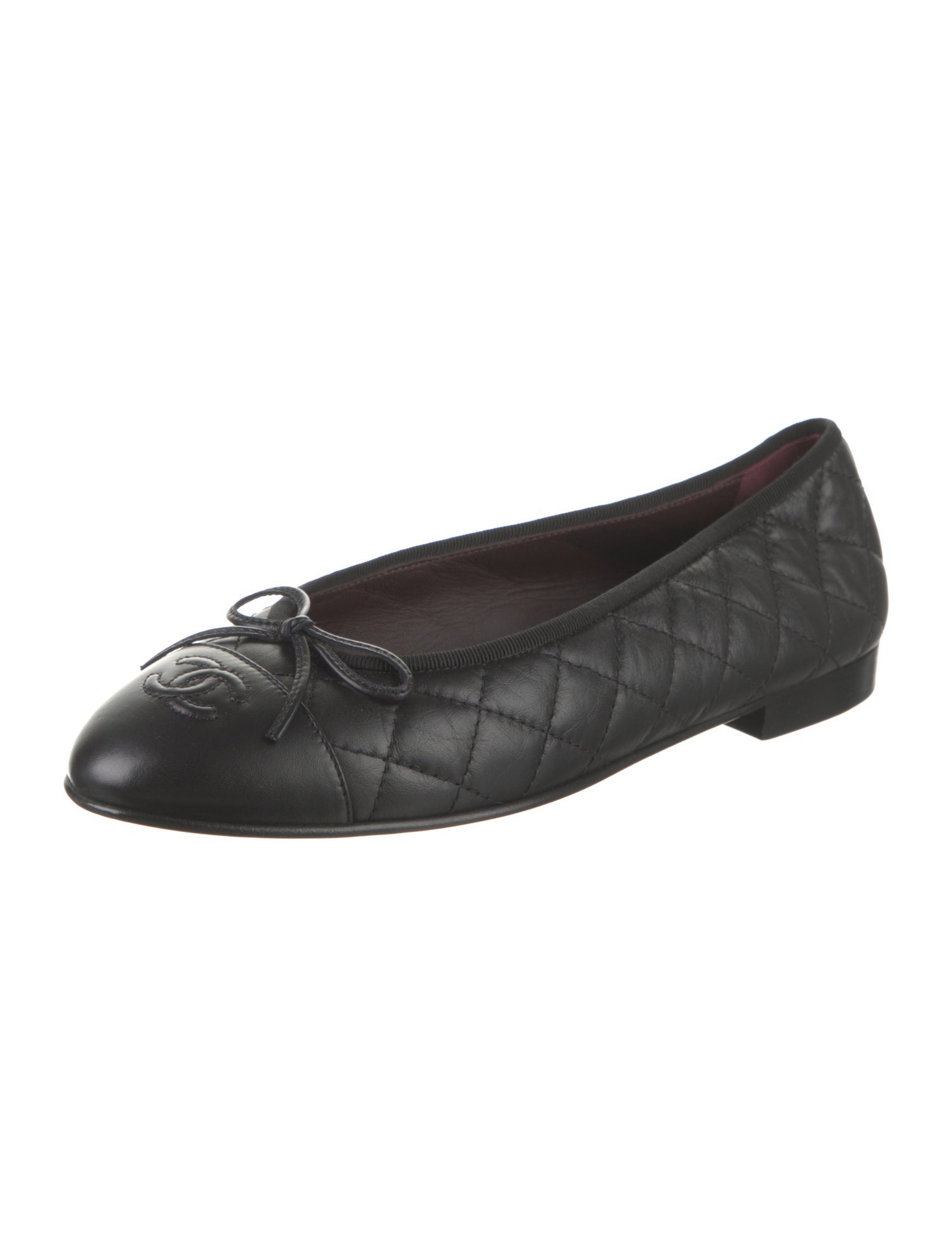 Chanel Interlocking CC Logo Lambskin Ballet Flats