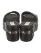 Chanel Interlocking CC Logo Lambskin Slides