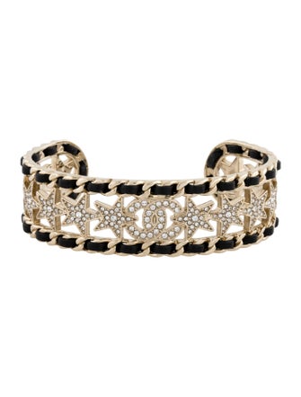 Chanel 2023 Strass & Leather CC Cuff