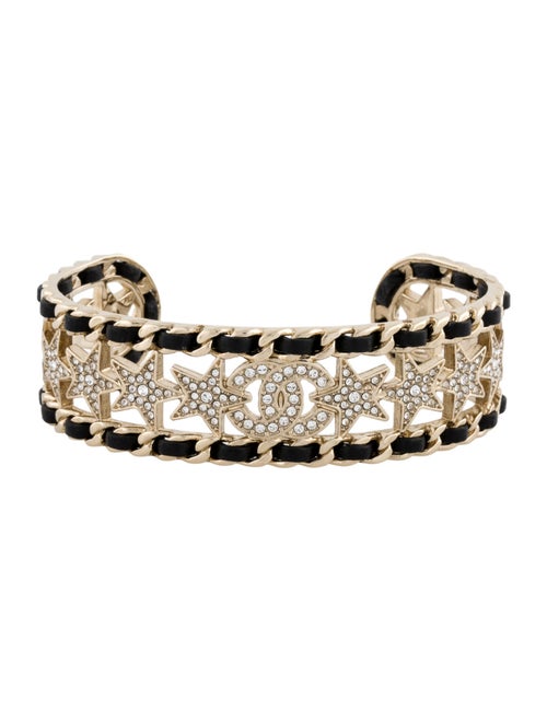Chanel 2023 Strass & Leather CC Cuff