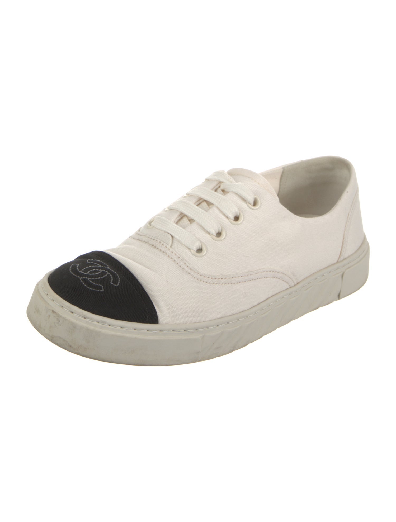 Chanel Interlocking CC Logo Canvas Sneakers