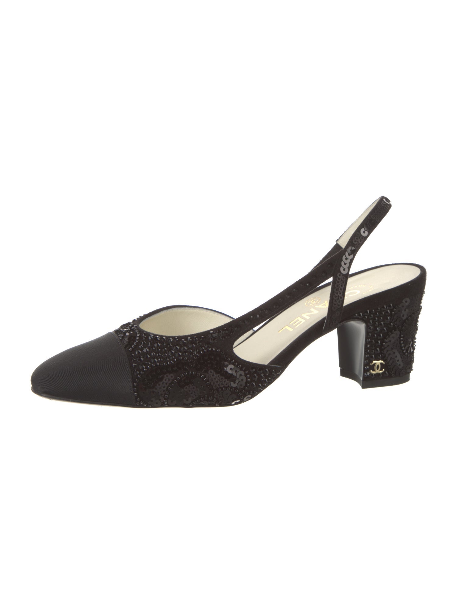 Chanel 2024 Interlocking CC Logo Slingback Pumps