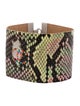 Chanel Python, Leather & Strass CC Wrap Bracelet