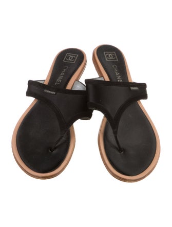 Chanel Interlocking CC Logo Nylon Flip Flops