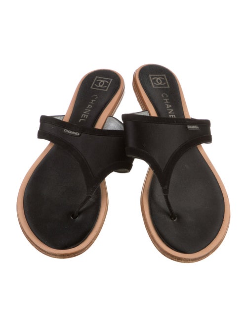 Chanel Interlocking CC Logo Nylon Flip Flops