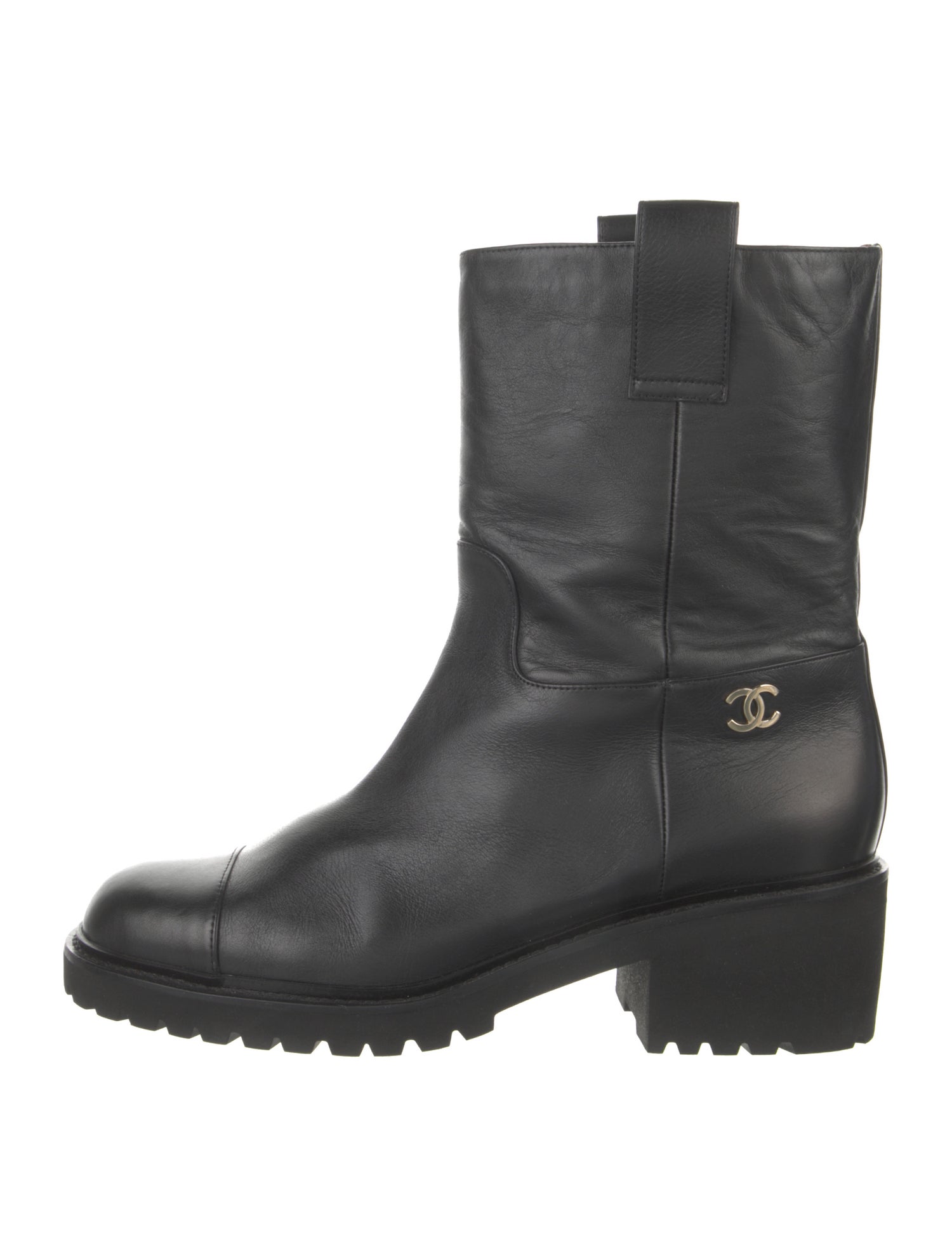 Chanel 2020 Interlocking CC Logo Moto Boots