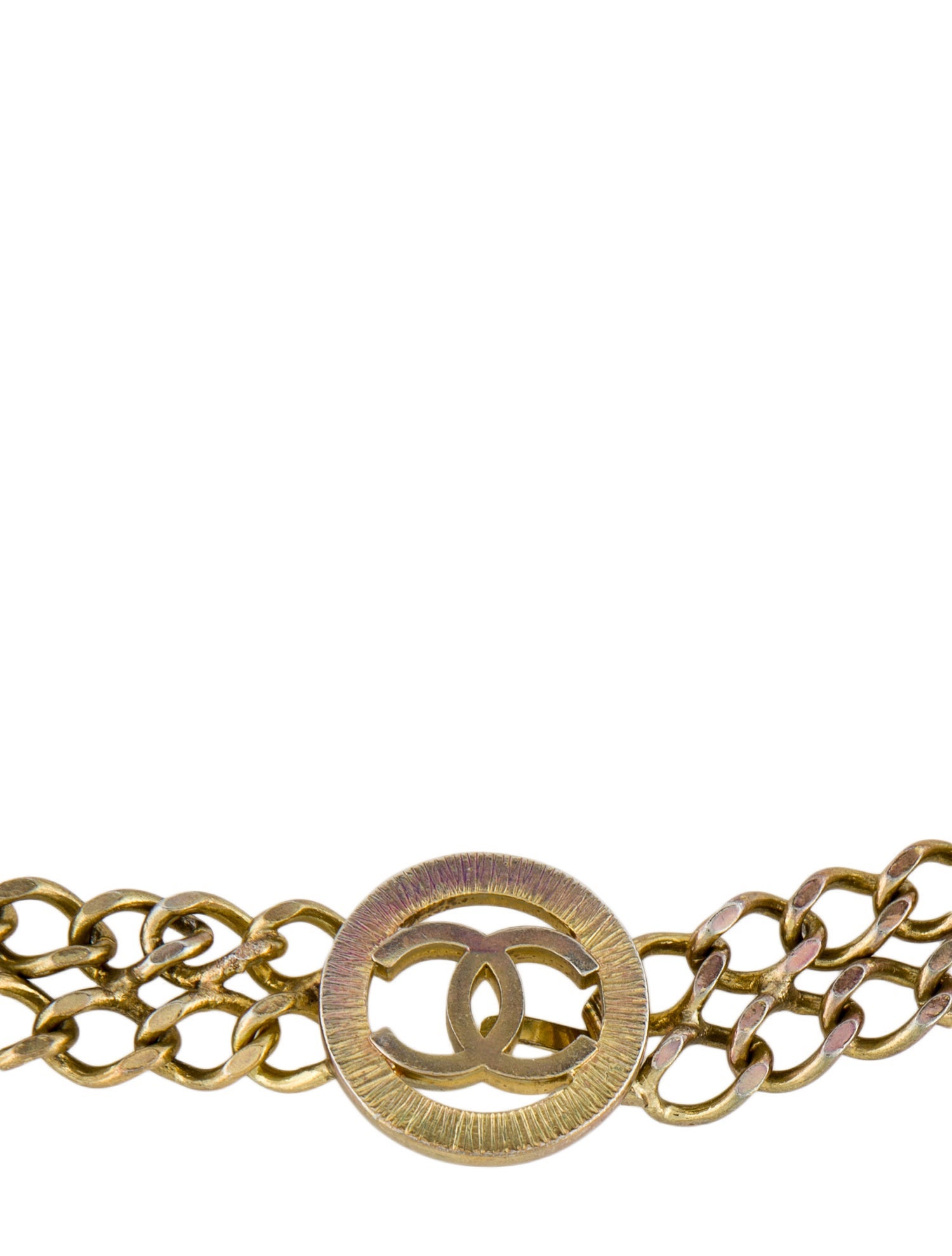 Chanel Interlocking CC Logo Skinny Chain-Link Belt