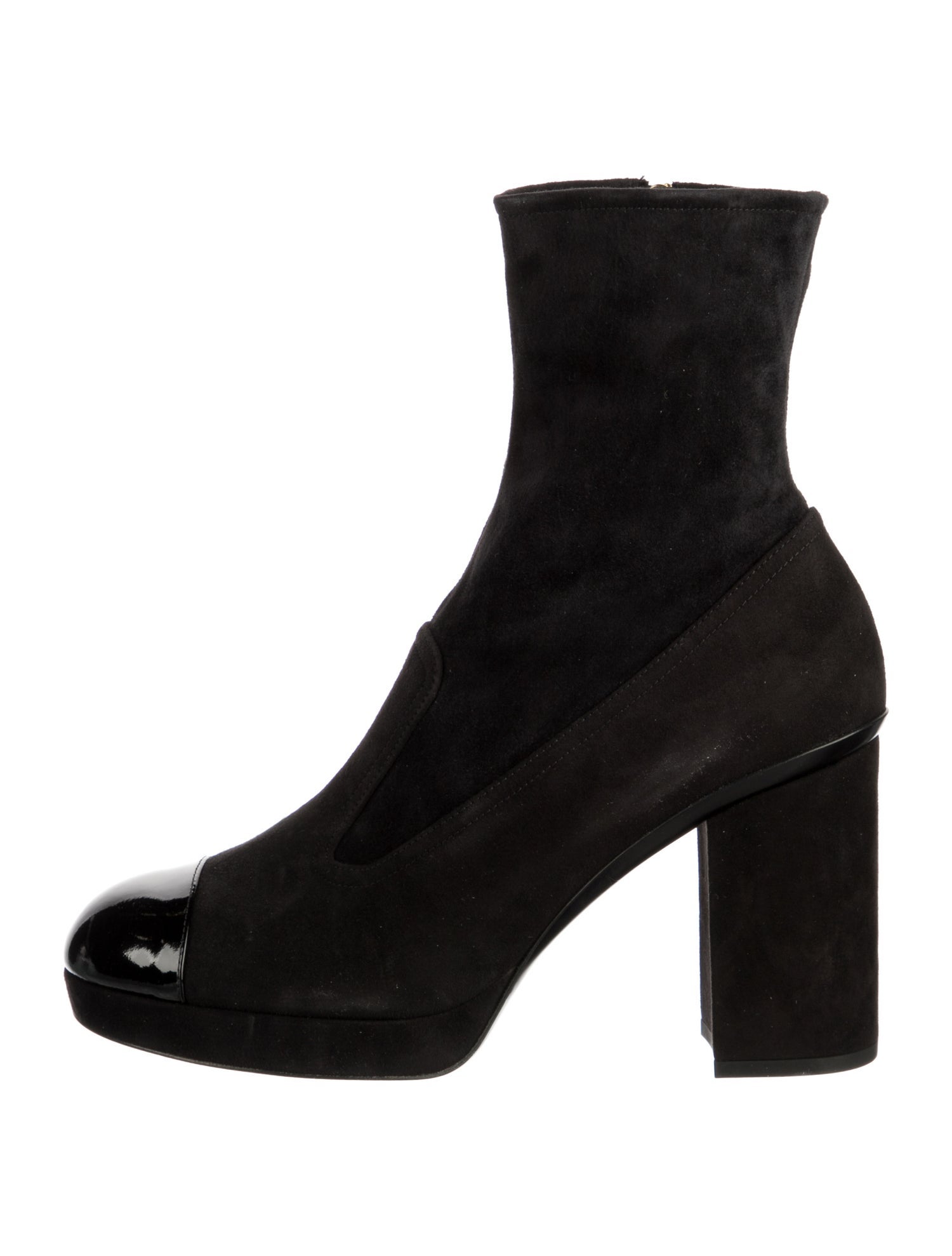 Chanel Interlocking CC Logo Suede Sock Boots