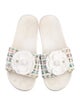 Chanel Interlocking CC Logo Tweed Slides