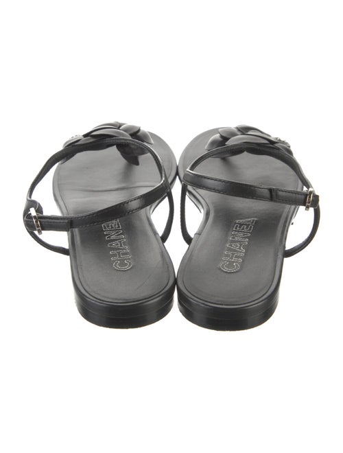 Chanel Interlocking CC Logo Leather T-Strap Sandals