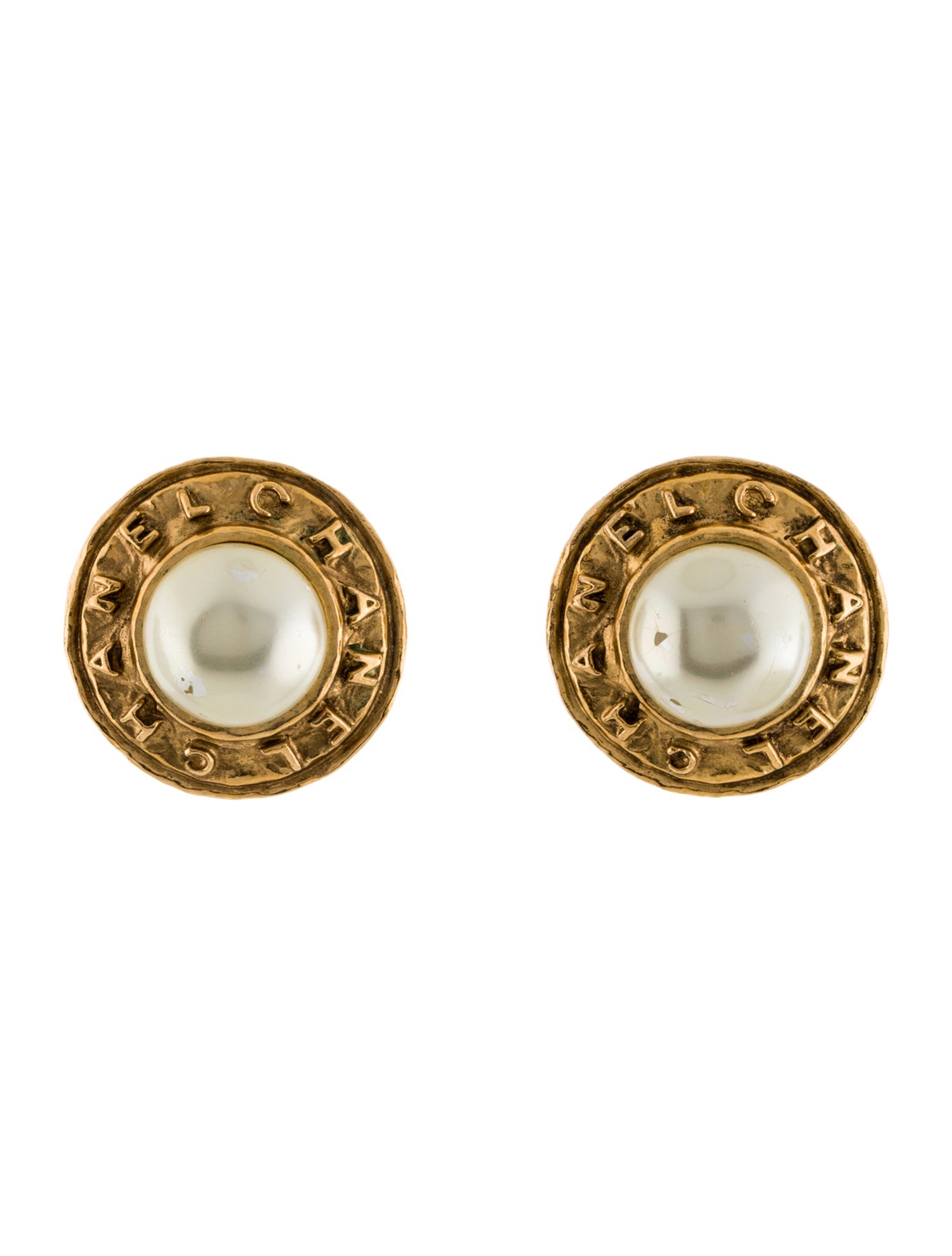 Chanel Vintage Faux Pearl Clip-On Earrings