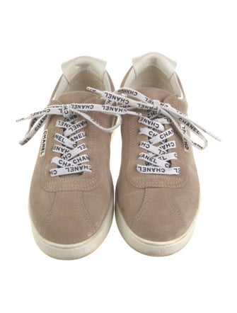 Chanel Interlocking CC Logo Suede Sneakers