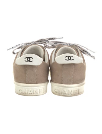 Chanel Interlocking CC Logo Suede Sneakers