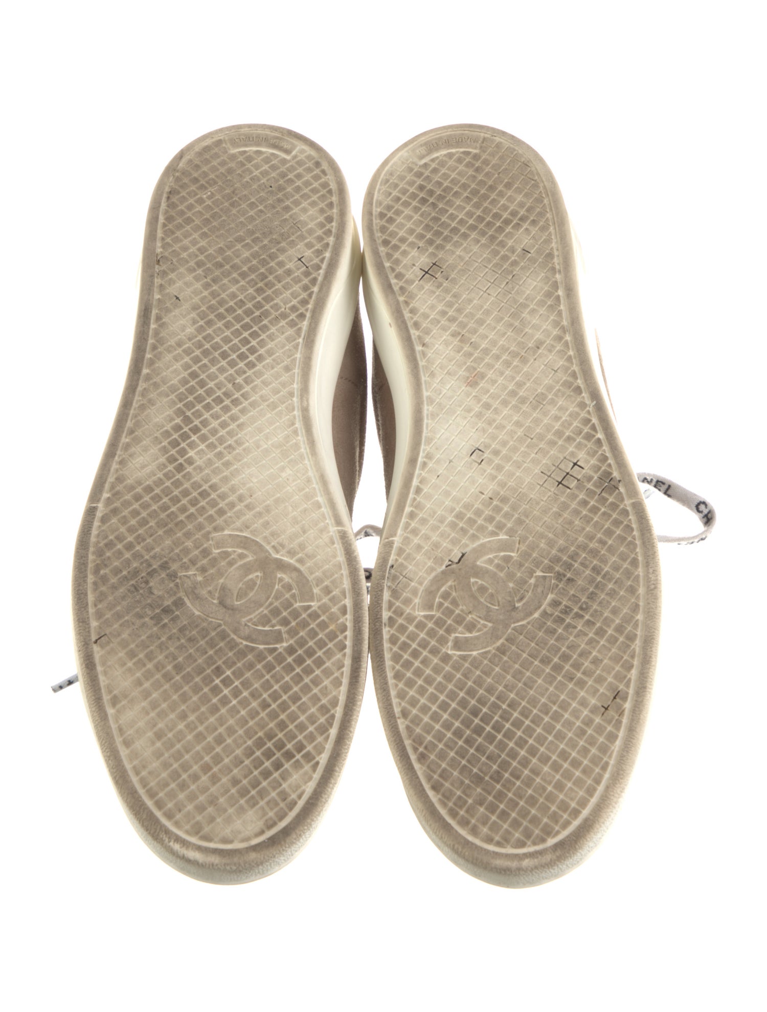 Chanel Interlocking CC Logo Suede Sneakers