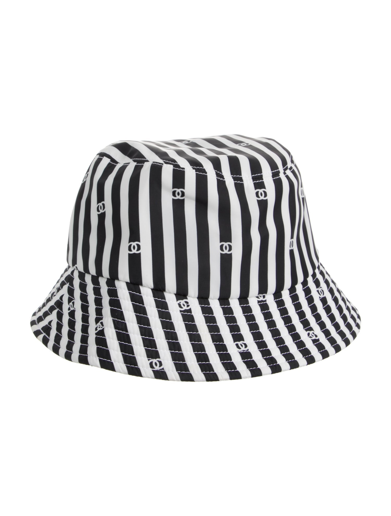 Chanel CC Stripe Bucket Hat