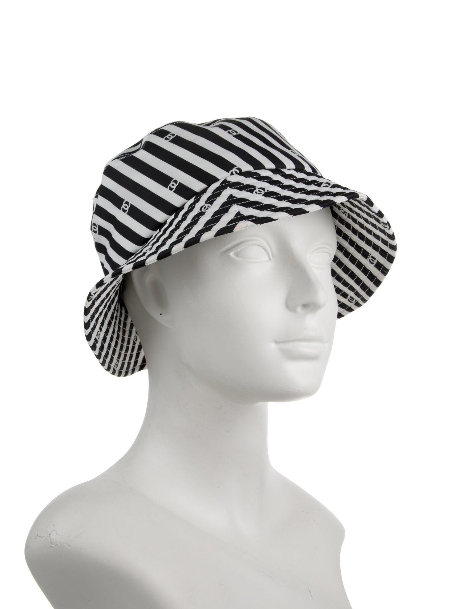 Chanel CC Stripe Bucket Hat