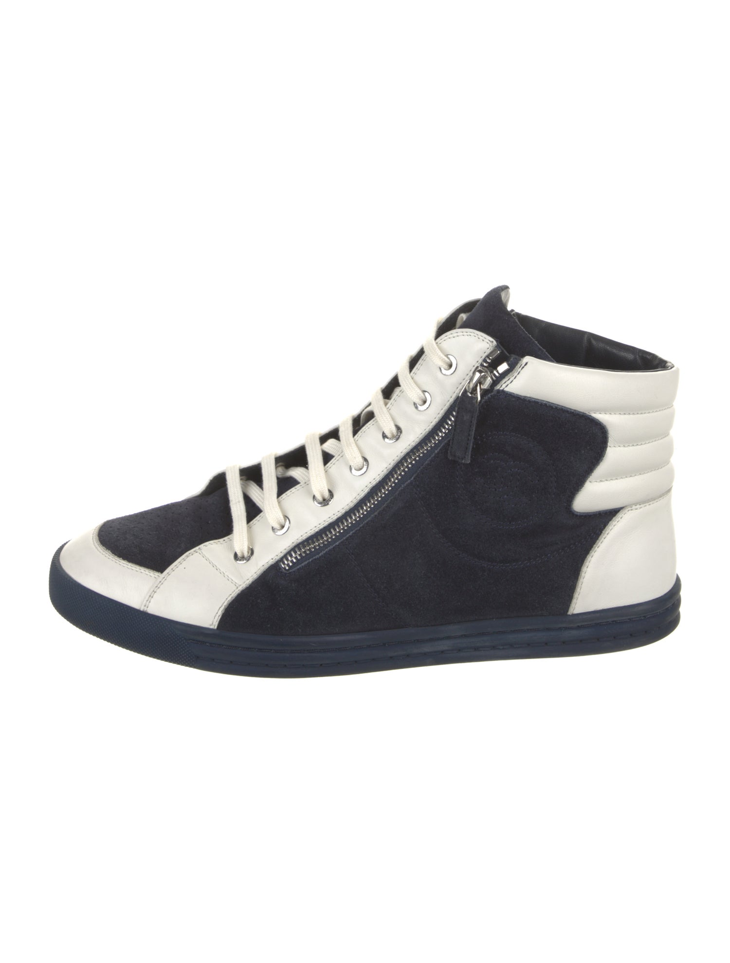 Chanel Interlocking CC Logo Suede Sneakers