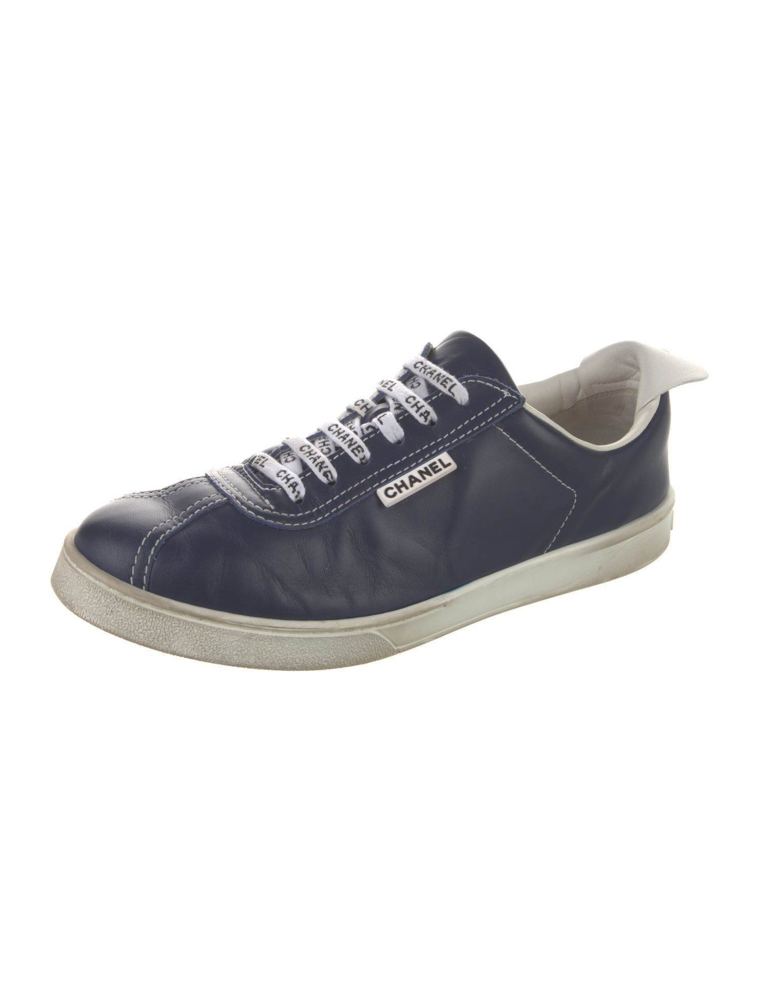 Chanel Interlocking CC Logo Leather Sneakers