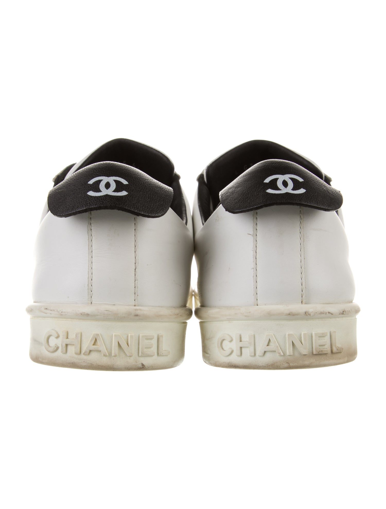 Chanel Interlocking CC Logo Leather Sneakers