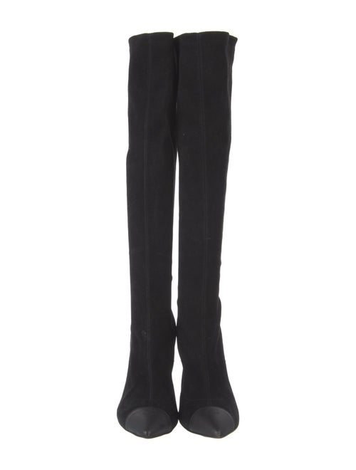 Chanel Interlocking CC Logo Suede Boots