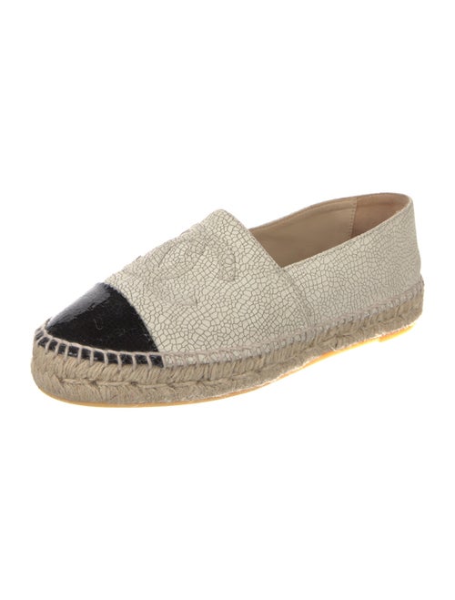 Chanel Interlocking CC Logo Leather Espadrilles
