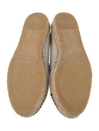 Chanel Interlocking CC Logo Leather Espadrilles