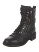 Chanel Interlocking CC Logo Leather Combat Boots