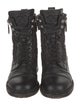 Chanel Interlocking CC Logo Leather Combat Boots