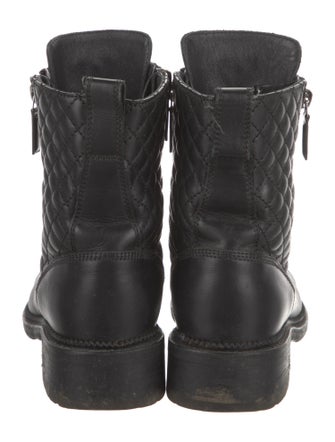 Chanel Interlocking CC Logo Leather Combat Boots