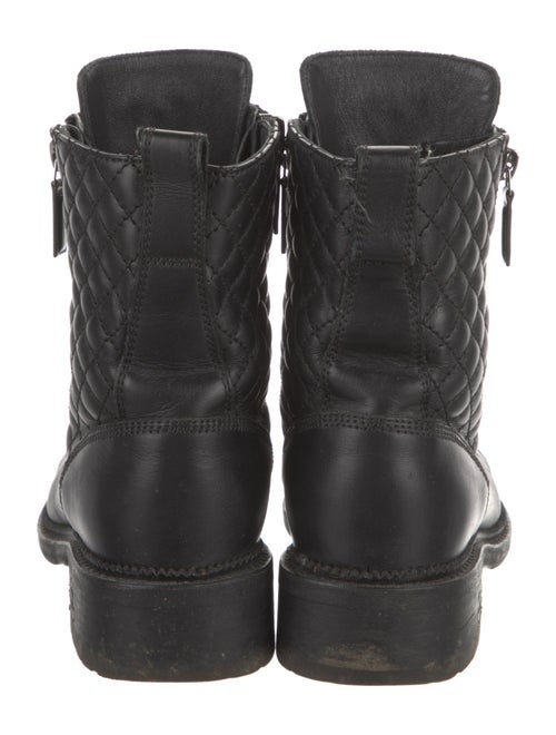 Chanel Interlocking CC Logo Leather Combat Boots