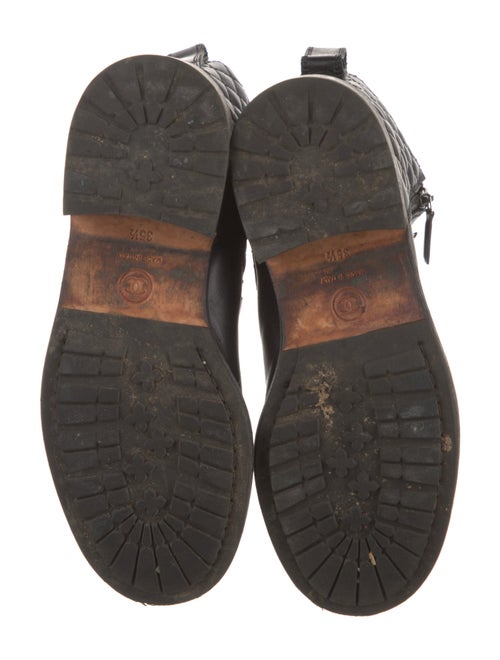 Chanel Interlocking CC Logo Leather Combat Boots