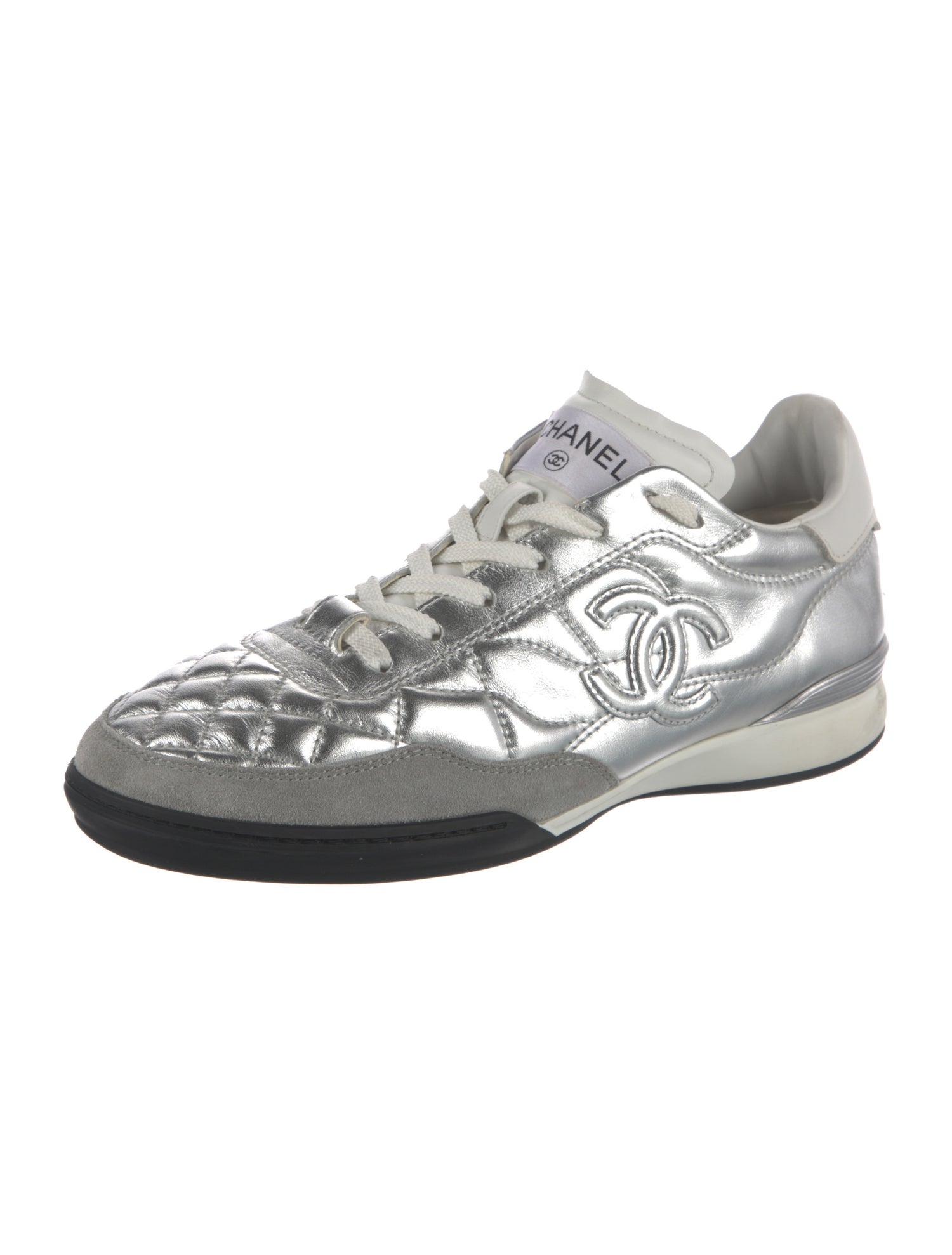 Chanel Interlocking CC Logo Leather Sneakers