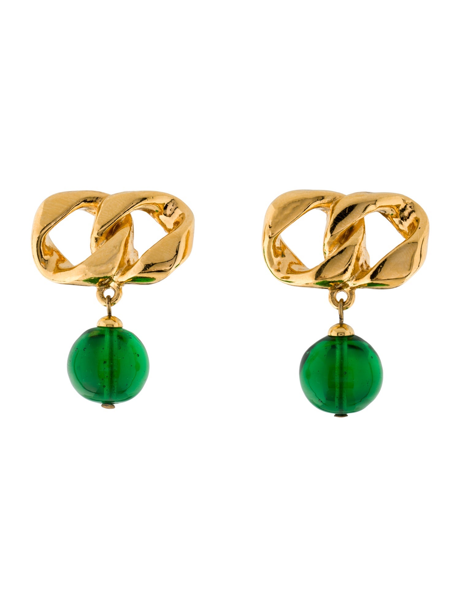 Chanel Vintage Resin Link Drop Earrings
