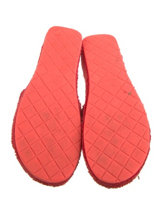 Chanel Interlocking CC Logo Grosgrain Trim Slides