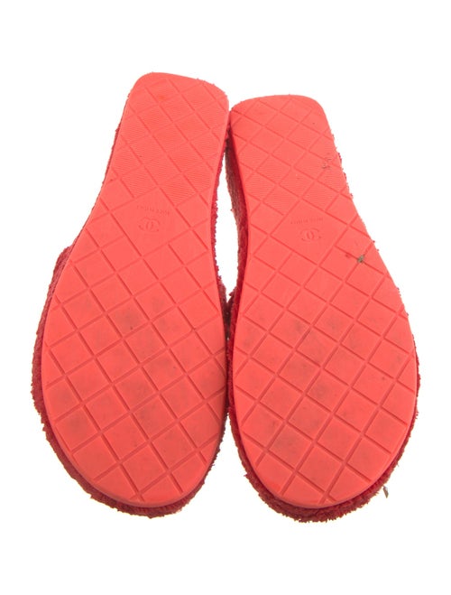 Chanel Interlocking CC Logo Grosgrain Trim Slides