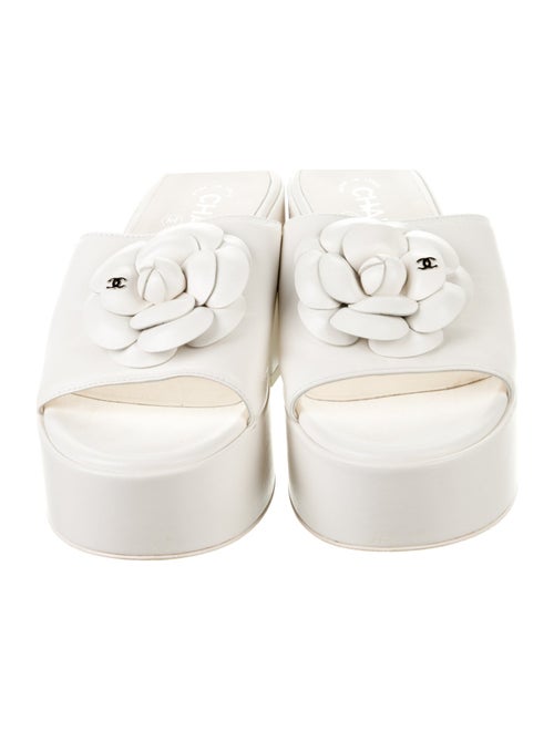 Chanel Interlocking CC Logo Leather Slides