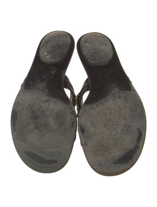 Chanel Interlocking CC Logo Lizard Slides