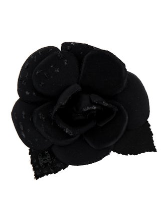 Chanel Satin CC Camellia Brooch