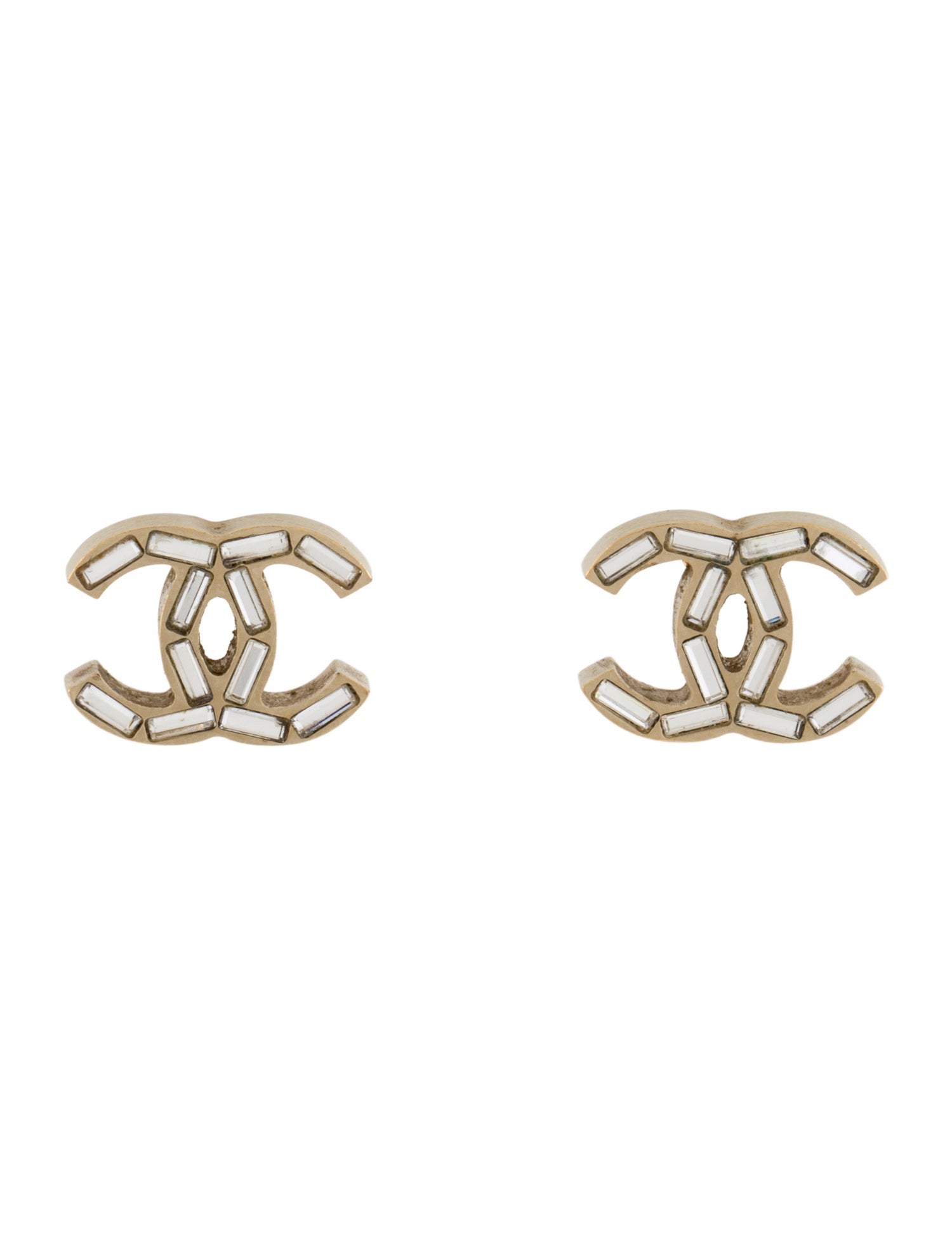 Chanel Strass CC Stud Earrings