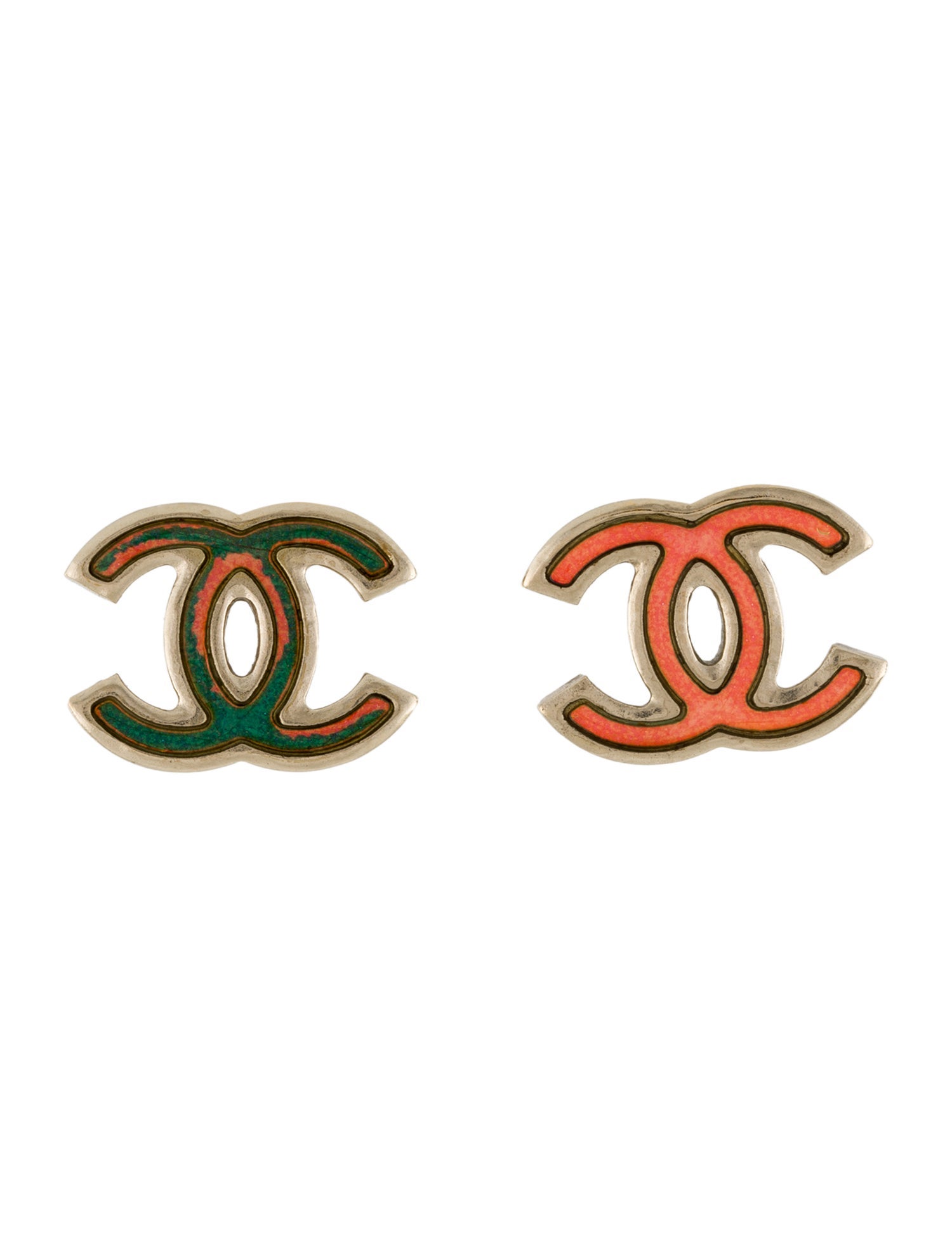 Chanel Resin CC Stud Earrings