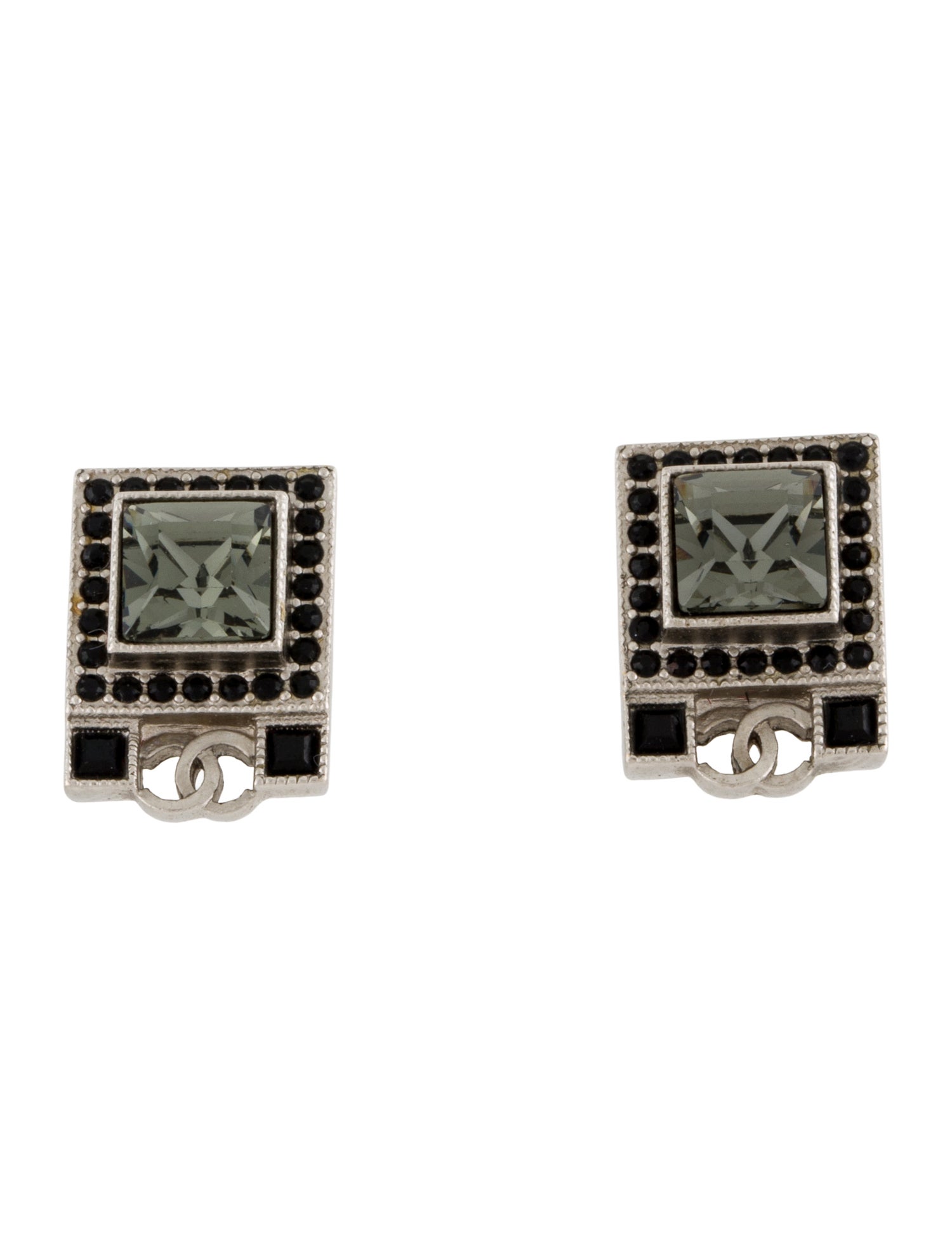 Chanel Strass CC Stud Earrings