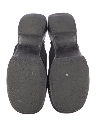 Chanel Interlocking CC Logo Suede Mules