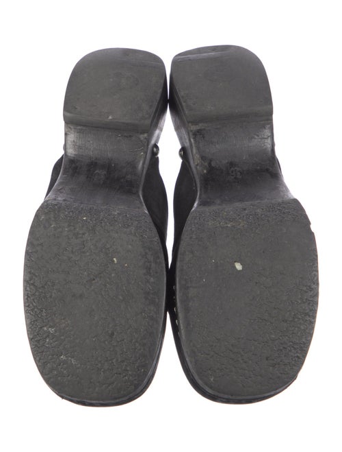 Chanel Interlocking CC Logo Suede Mules