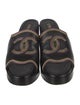 Chanel Interlocking CC Logo Leather Slides