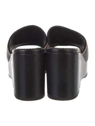 Chanel Interlocking CC Logo Leather Slides