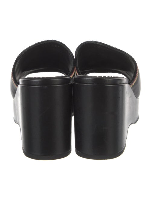 Chanel Interlocking CC Logo Leather Slides